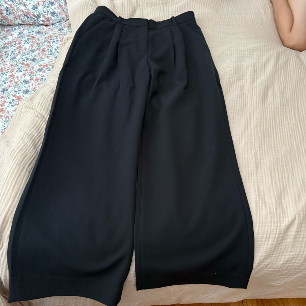 Abercrombie & Fitch Black Wide-Leg Trousers